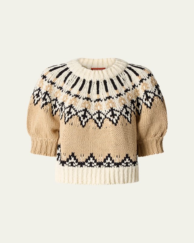 Marty Fair Isle Puff-Sleeve Sweater